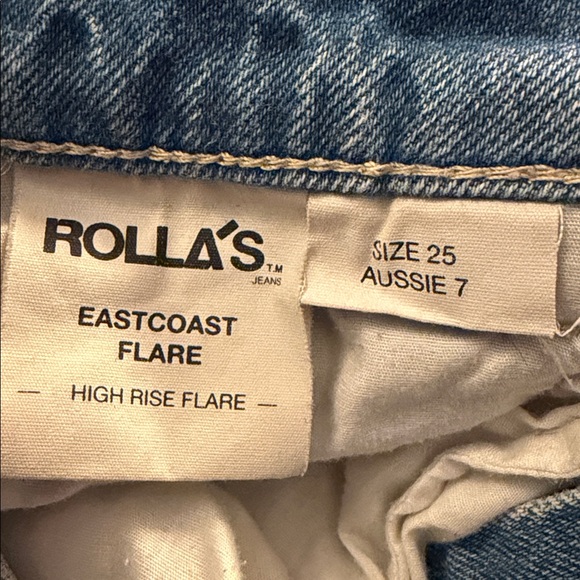Rolla’s Eastcoast 70s Flare High Waist Organic Vintage Denim Jeans Size 25 - Picture 9 of 9